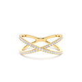 Diamond Criss Cross Pave Ring in 14K Gold — view 1
