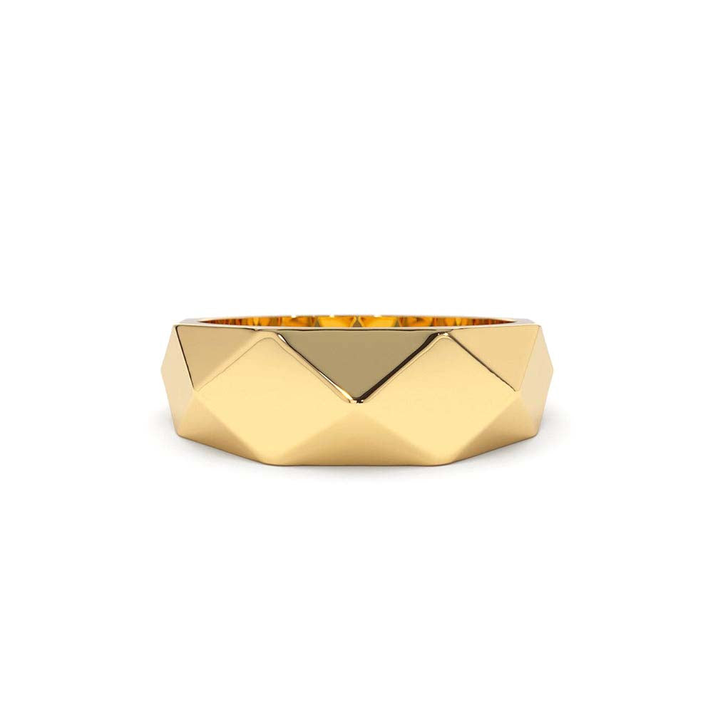 Pattern Bold Statement Ring in 14K Gold — view 1