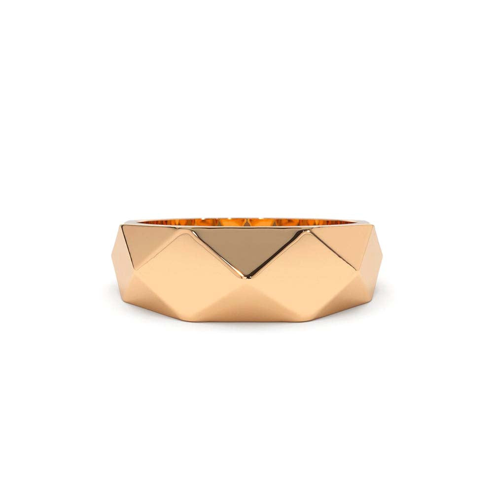 Pattern Bold Statement Ring in 14K Gold — view 5