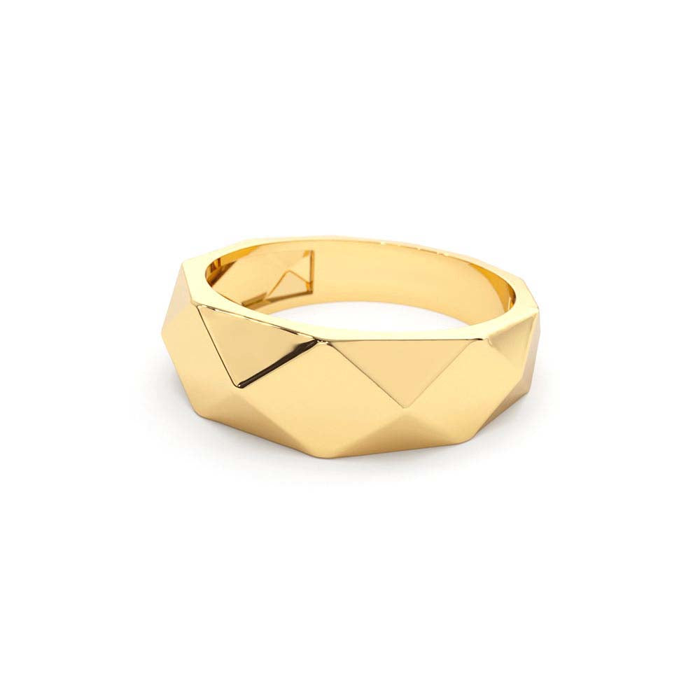 Pattern Bold Statement Ring in 14K Gold — view 2