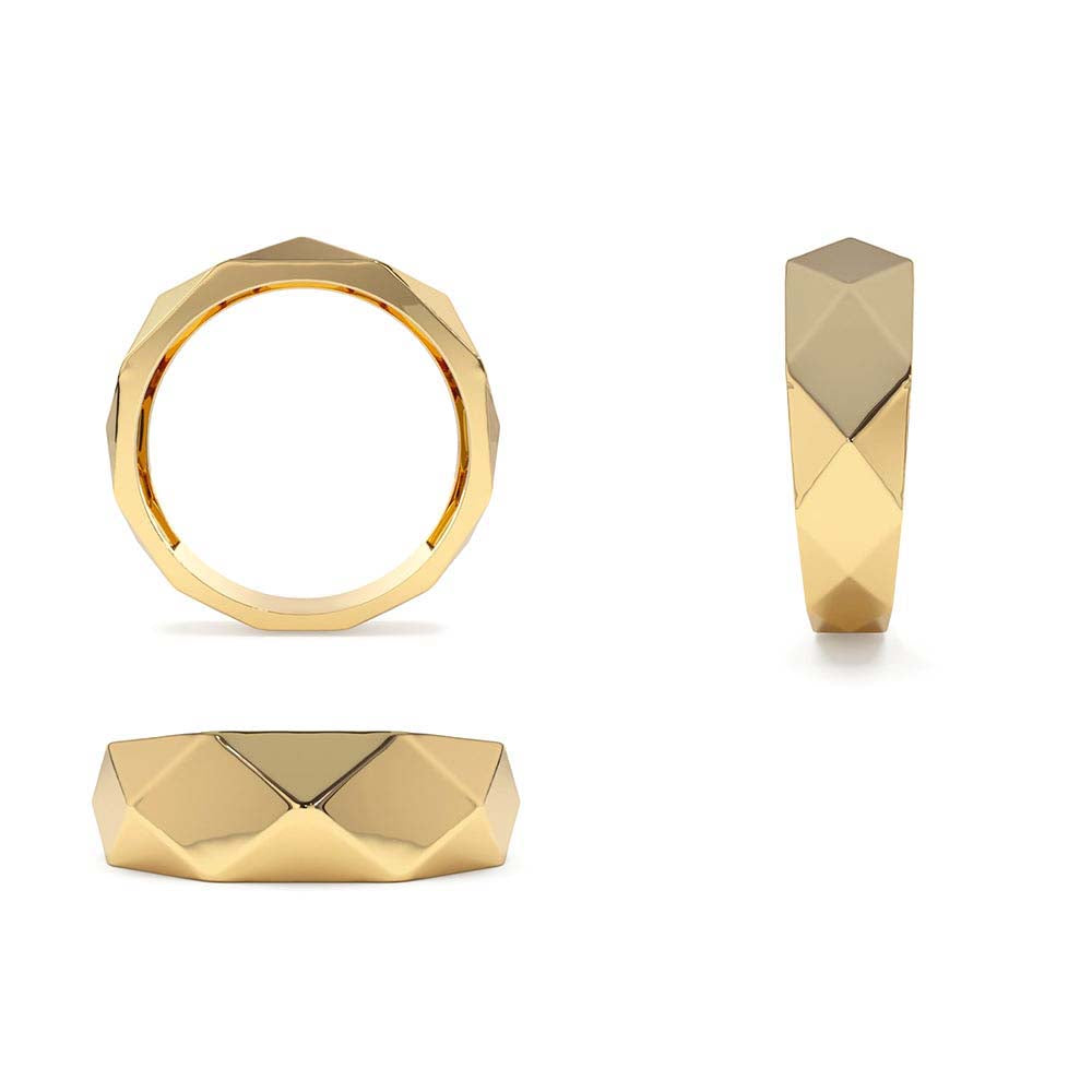 Pattern Bold Statement Ring in 14K Gold — view 3