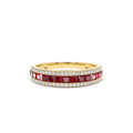 Half Eternity Square Ruby Anniversary Ring in 14K Gold — view 1