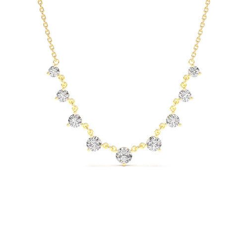 1.05 CTW Solitaire Diamond Graduating Necklace in 14K Gold — view 1