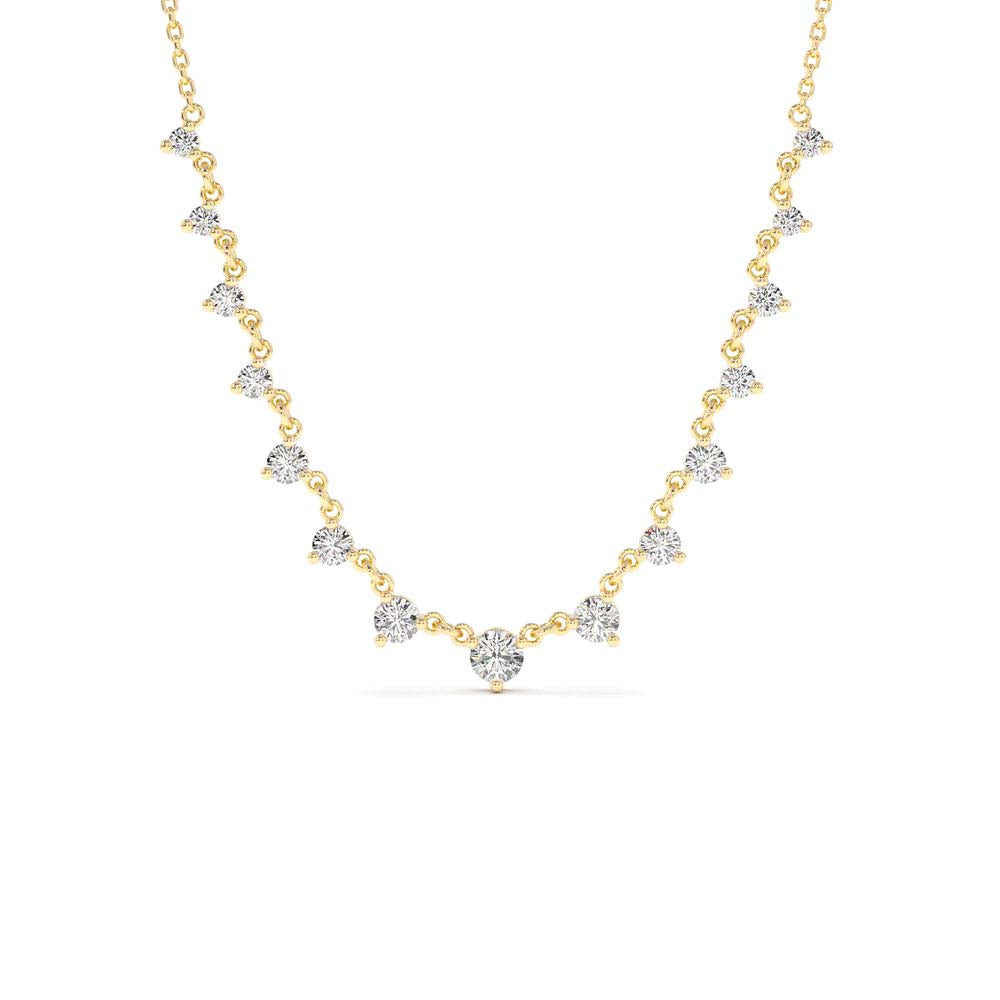 0.85 CTW Solitaire Diamond Graduating Necklace in 14K Gold — view 1