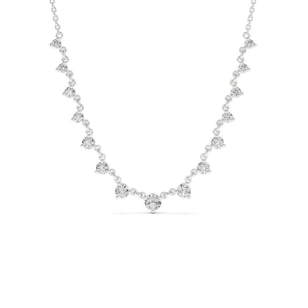 0.85 CTW Solitaire Diamond Graduating Necklace in 14K Gold — view 3