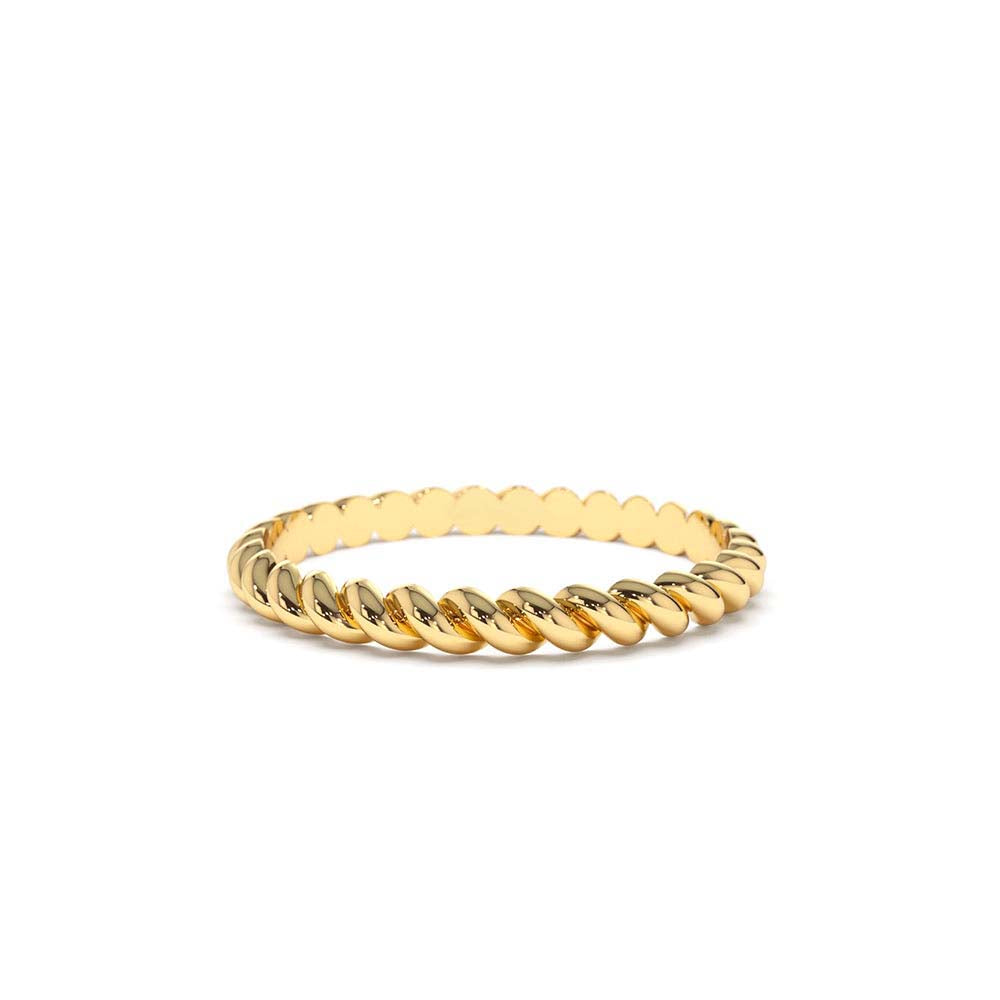 2MM Twisted Rope Ring in 14K Gold — view 1