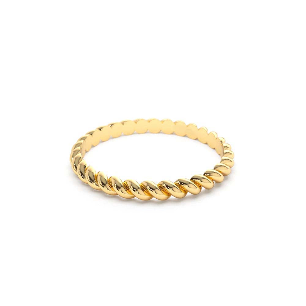 2MM Twisted Rope Ring in 14K Gold — view 2