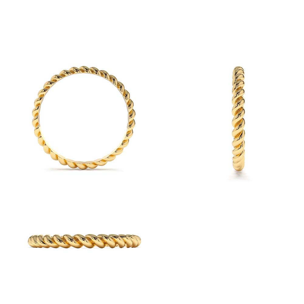 2MM Twisted Rope Ring in 14K Gold — view 3