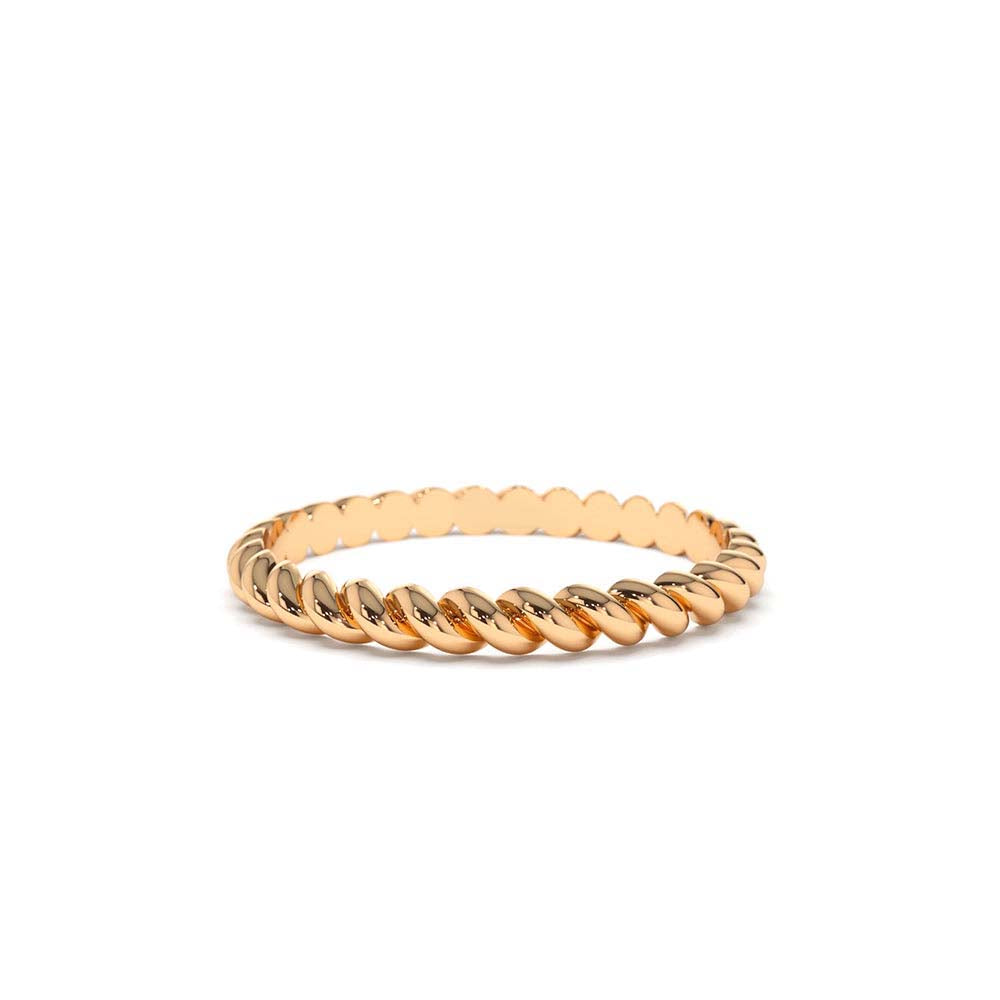 2MM Twisted Rope Ring in 14K Gold — view 5