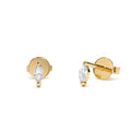 Mini Marquise Diamond Studs in 14K Gold — view 1