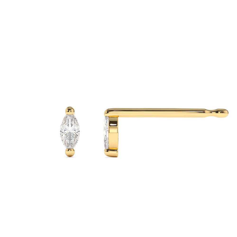 Mini Marquise Diamond Studs in 14K Gold — view 2