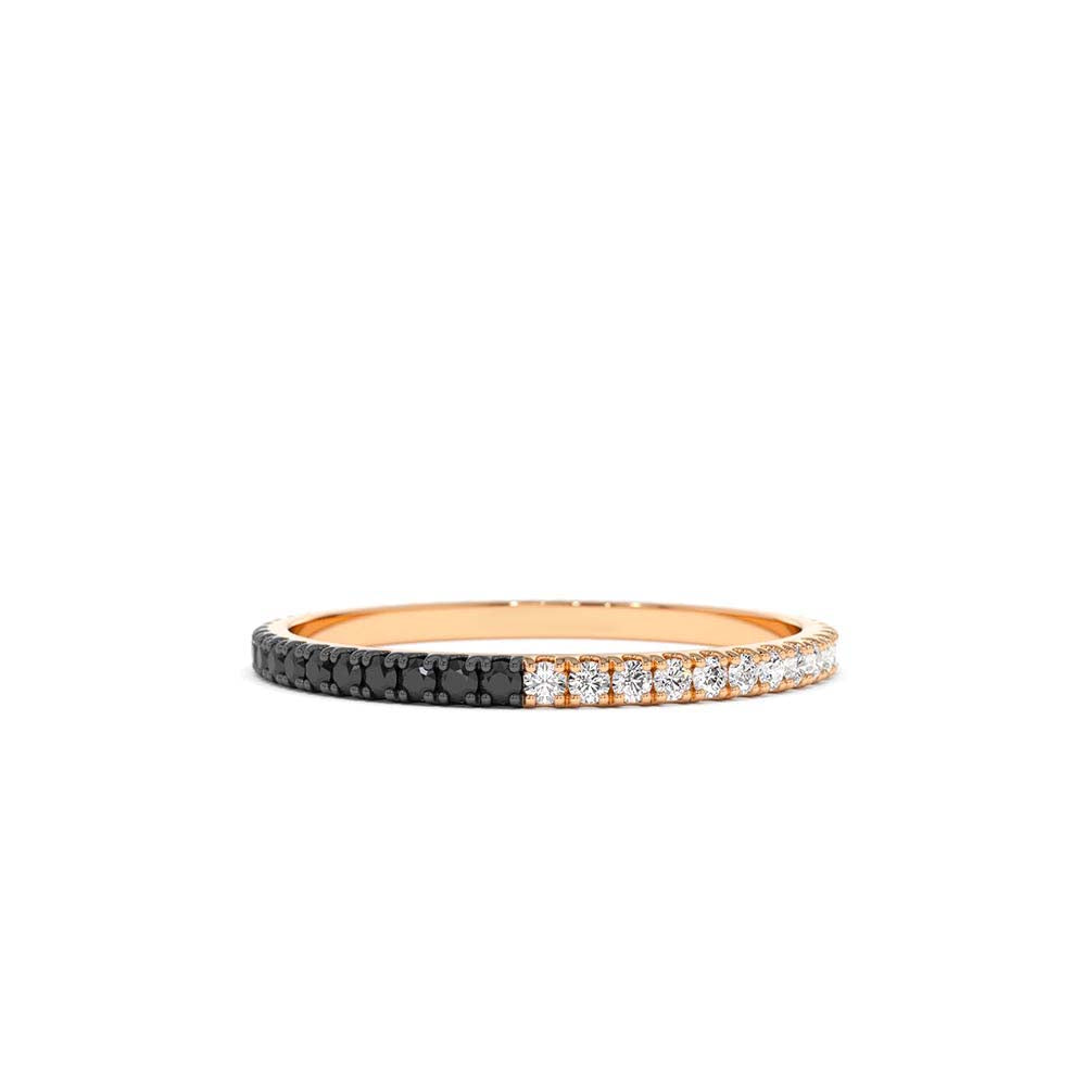 Black & White Diamond Micro Pave Eternity Band in 14K Gold — view 5