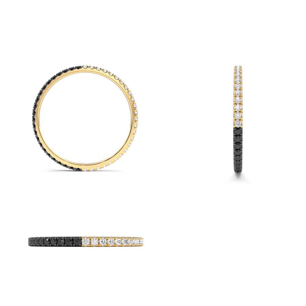 Black & White Diamond Micro Pave Eternity Band in 14K Gold — view 3