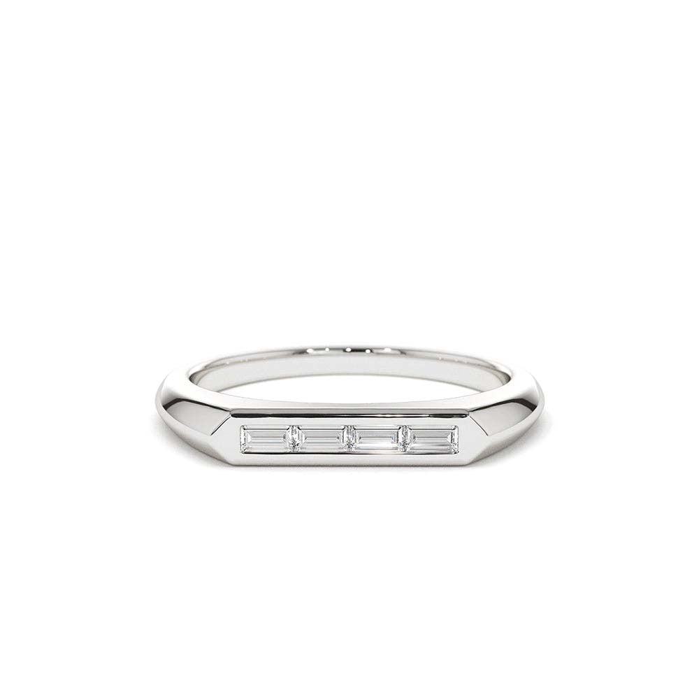 Unique Baguette Stackable Ring in 14K Gold — view 3