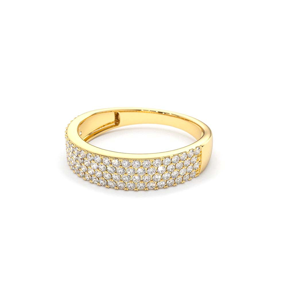 Half Eternity 4 Row Micro Pave Wedding Band in 14K Gold — view 2