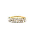 Half Eternity Two Rows Marquise Diamond Band in 14K Gold — view 1