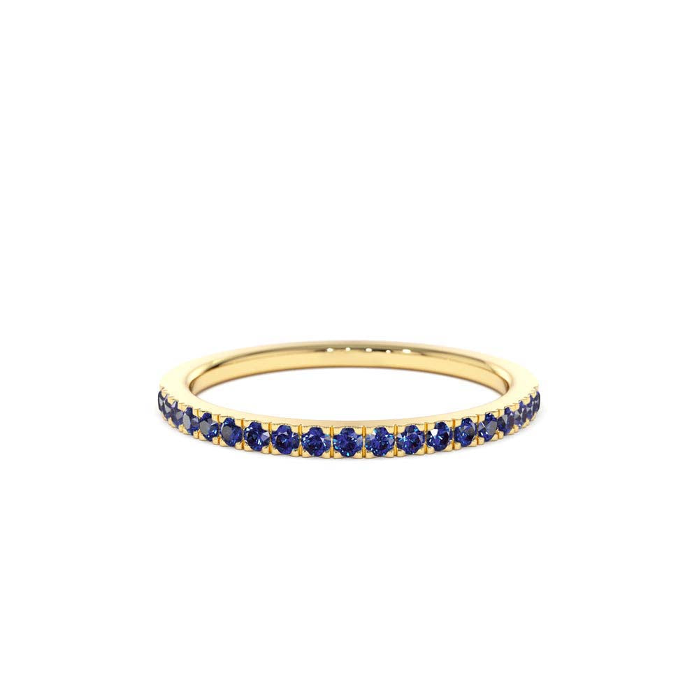 Half Eternity Blue Sapphire Ring in 14K Gold — view 1