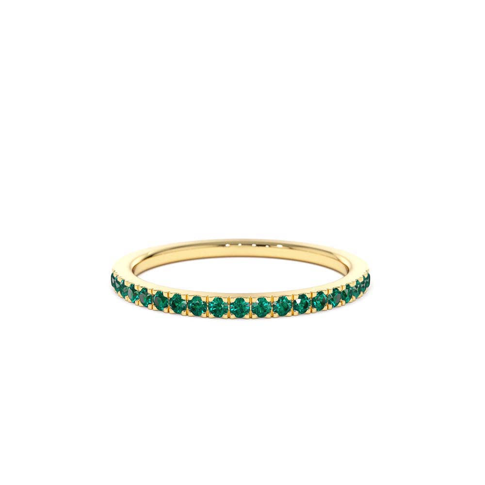 Half Eternity Emerald Ring in 14K Gold — view 1