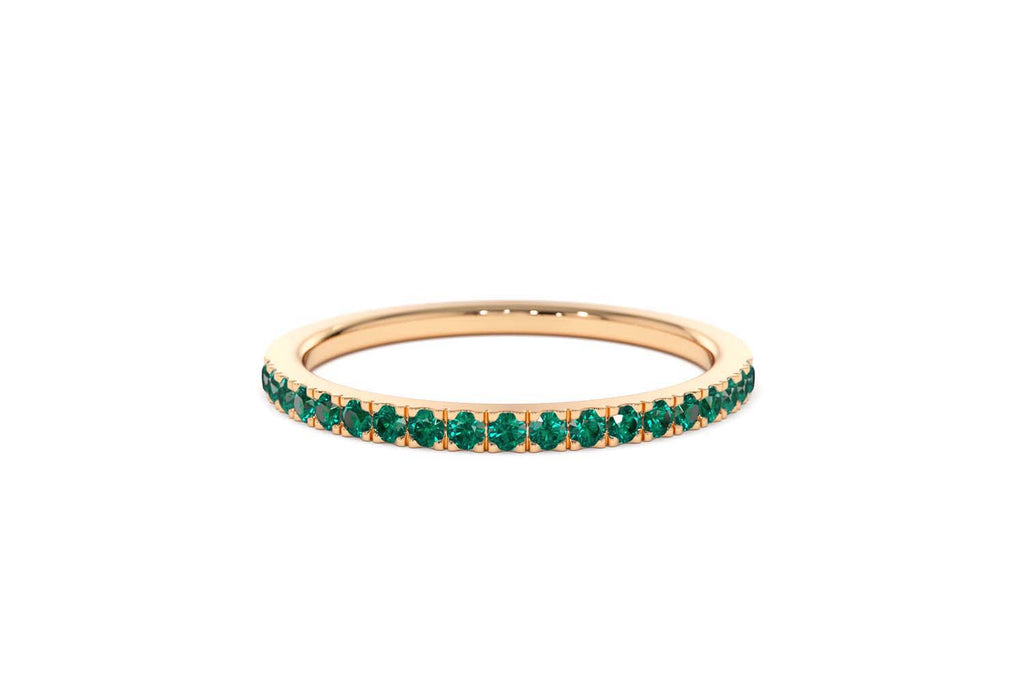 Half Eternity Emerald Ring in 14K Gold — view 10