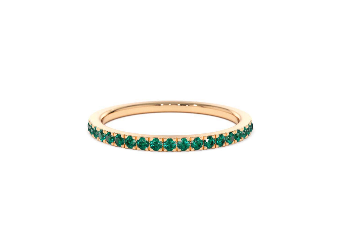 Half Eternity Emerald Ring in 14K Gold — view 10