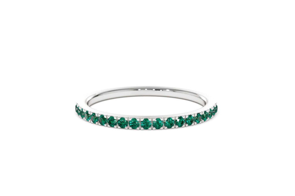 Half Eternity Emerald Ring in 14K Gold — view 8