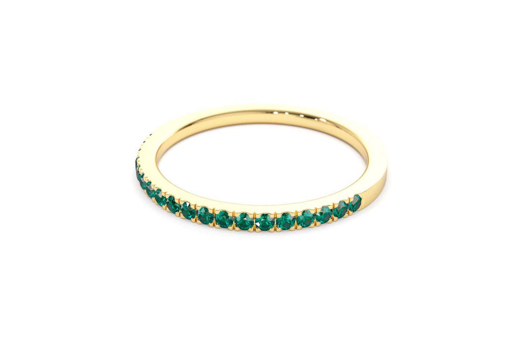 Half Eternity Emerald Ring in 14K Gold — view 5