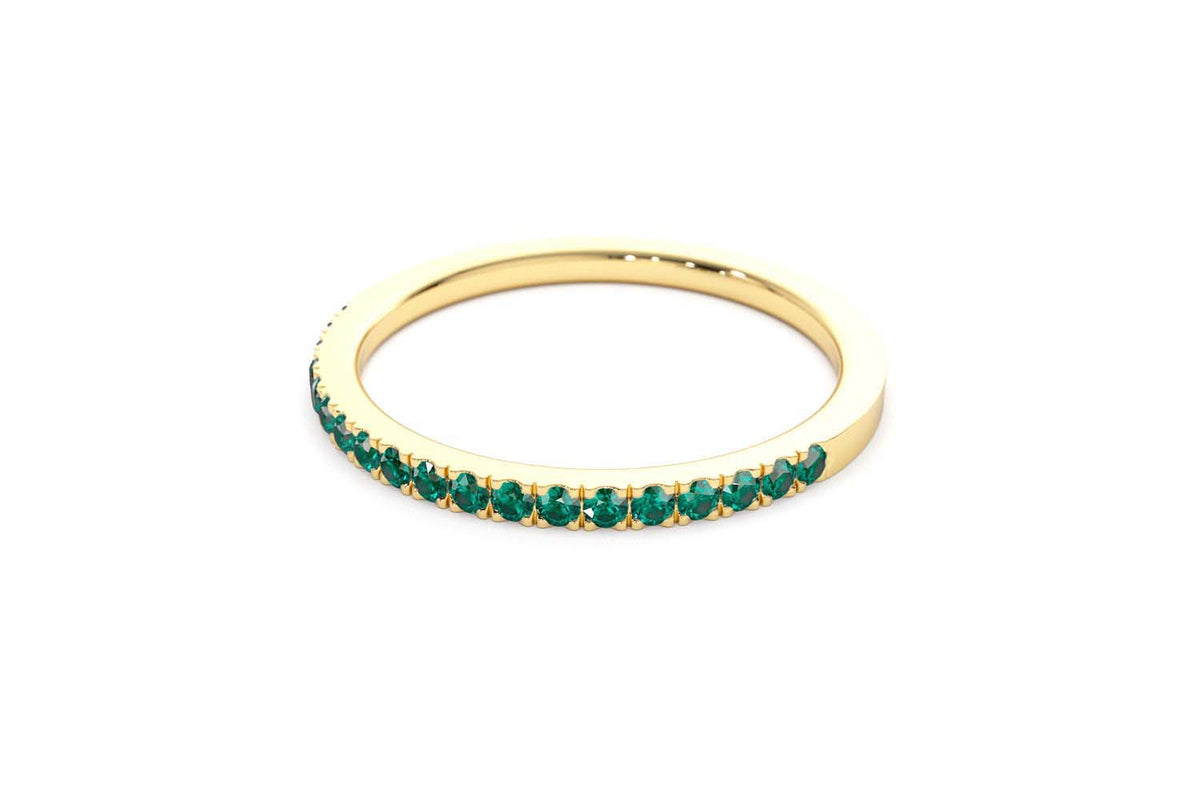 Half Eternity Emerald Ring in 14K Gold — view 5