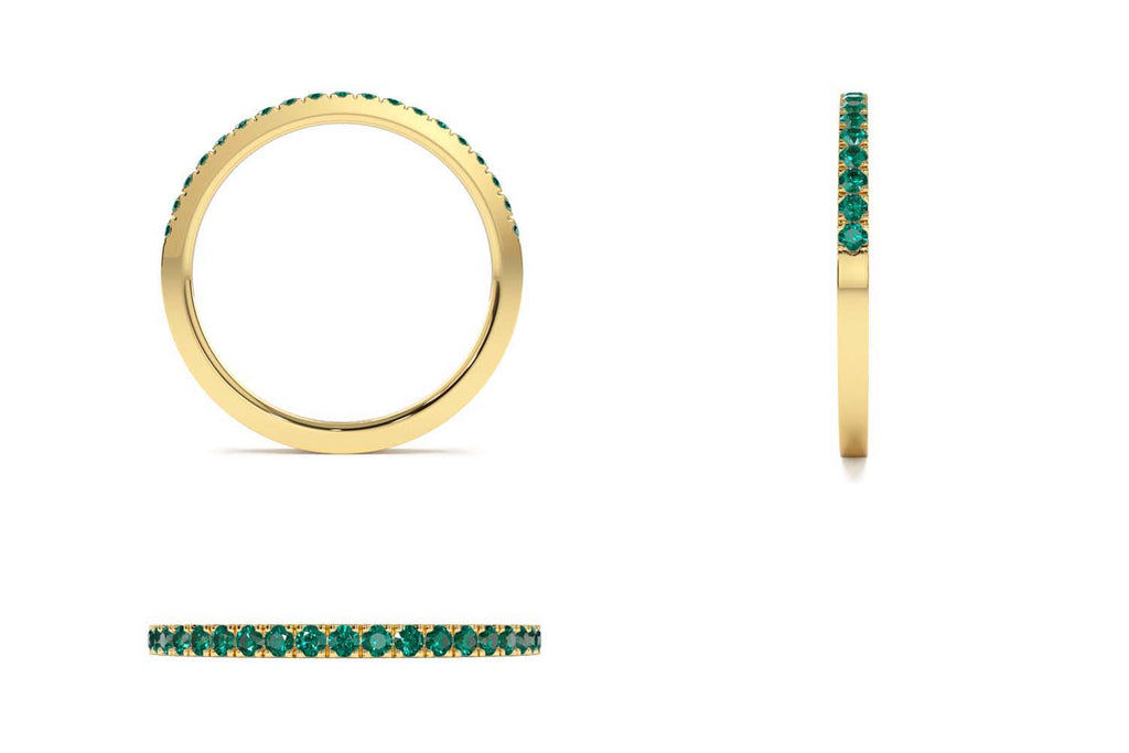 Half Eternity Emerald Ring in 14K Gold — view 6