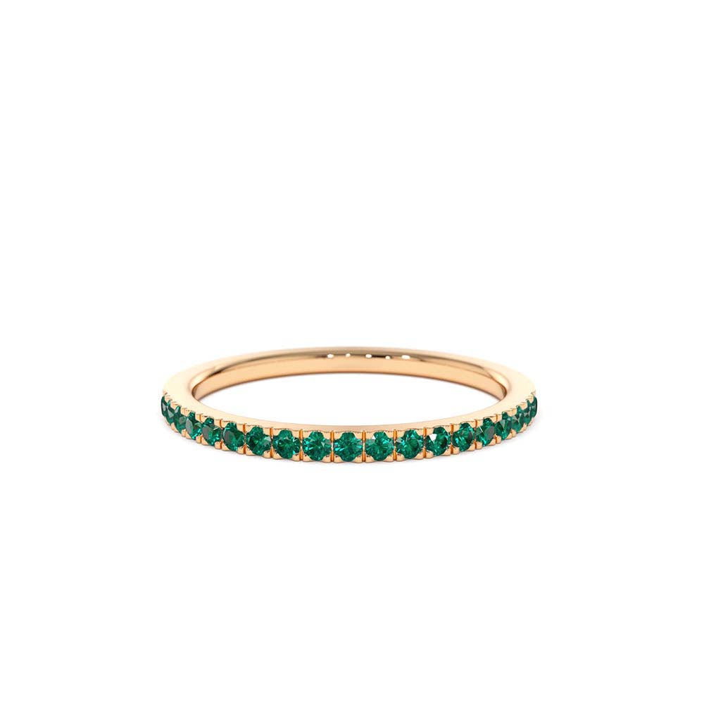 Half Eternity Emerald Ring in 14K Gold — view 9