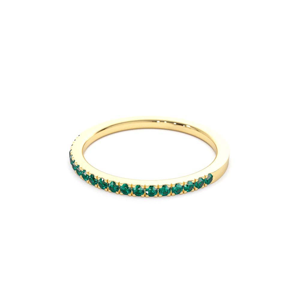 Half Eternity Emerald Ring in 14K Gold — view 2