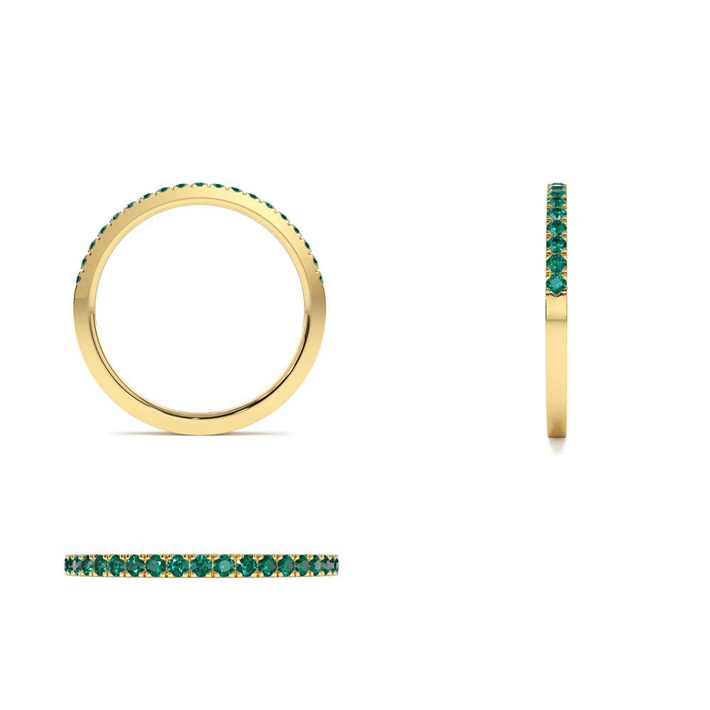Half Eternity Emerald Ring in 14K Gold — view 3