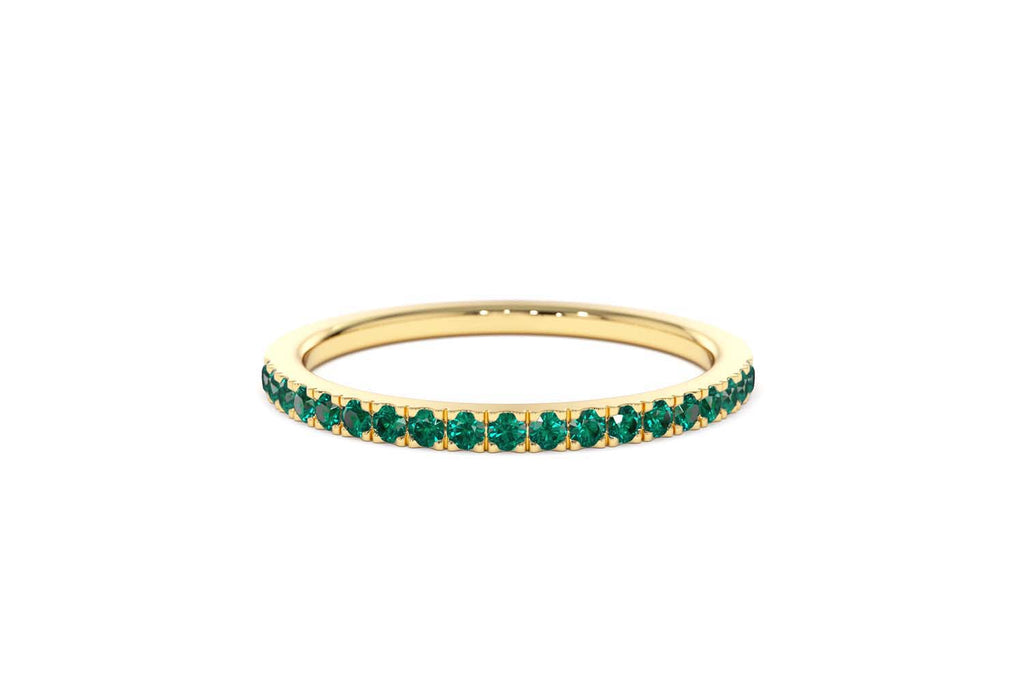 Half Eternity Emerald Ring in 14K Gold — view 4