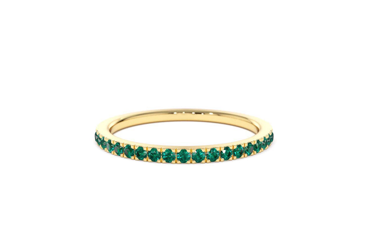 Half Eternity Emerald Ring in 14K Gold — view 4