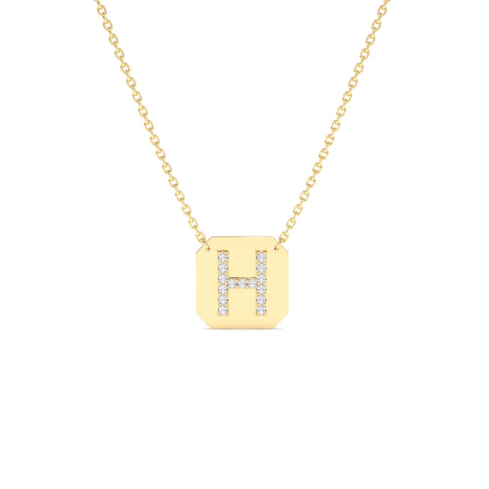 Diamond Letter Necklace in 14K Gold — view 1