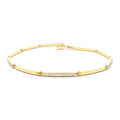 & Pave Diamond Bar Bracelet in 14K Gold — view 1