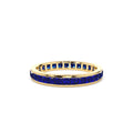Full Eternity Princess Cut Sapphire Ring in 14K Gold — view 1