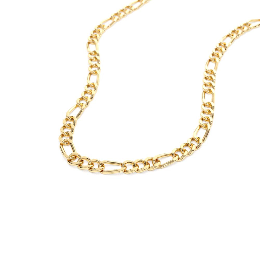 3MM Figaro Chain Necklace in 14K Gold — view 2