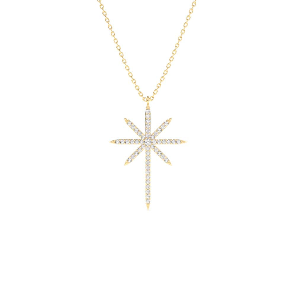 Celestial North Star Diamond Necklace in 14K Gold — view 1