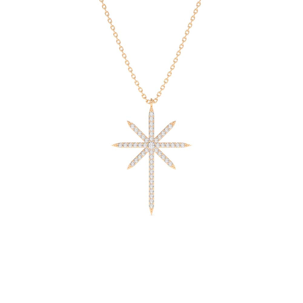 Celestial North Star Diamond Necklace in 14K Gold — view 3