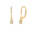Lever Back Bezel Setting Diamond Earrings in 14K Gold — view 1