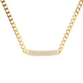 3MM Curb Link Diamond Pave Necklace in 14K Gold — view 1