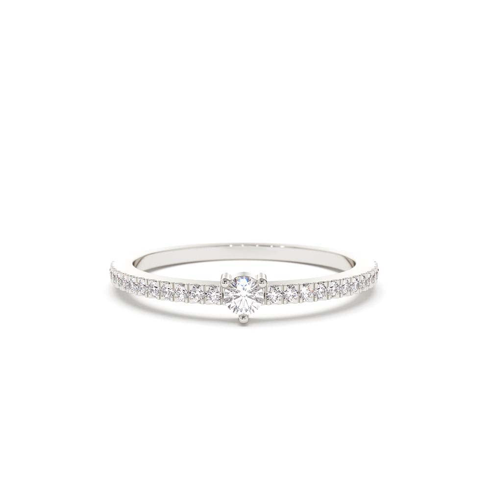 Minimalist Pave Diamond Stacking Ring in 14K Gold — view 4