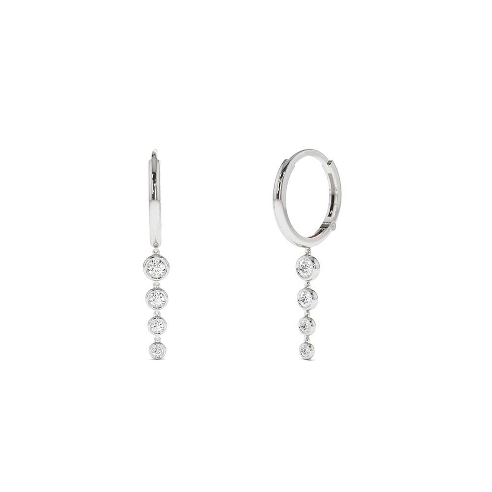 Dangling Diamond Drop Earrings in 14K Gold — view 2