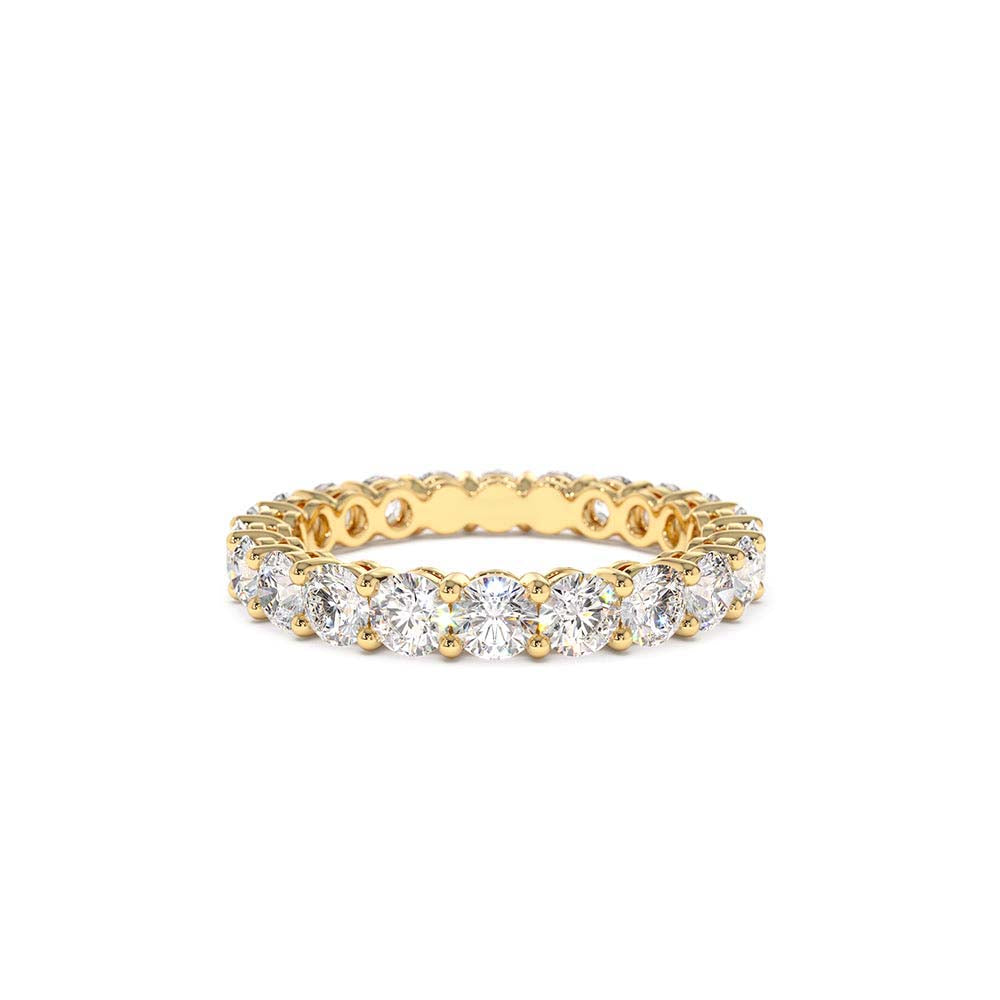 Basket Setting Full Eternity Diamond Ring 2.25ctw in 14K Gold — view 1