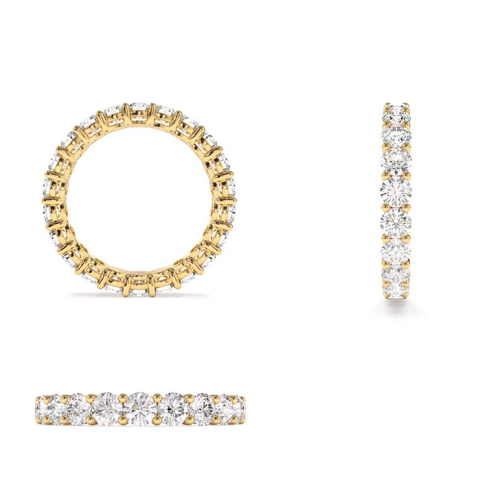 Basket Setting Full Eternity Diamond Ring 2.25ctw in 14K Gold — view 3