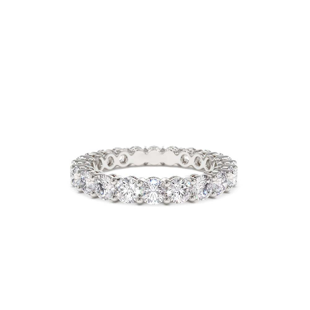 Basket Setting Full Eternity Diamond Ring 2.25ctw in 14K Gold — view 4