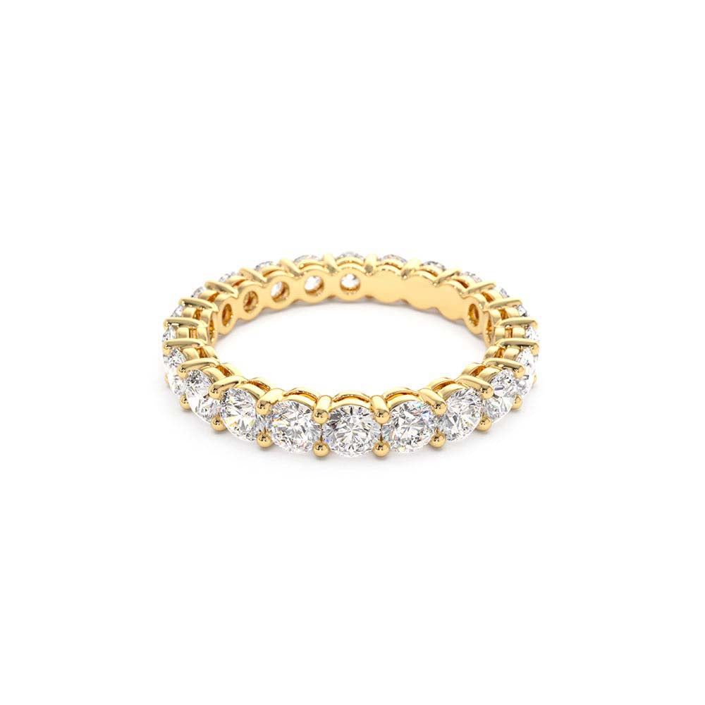 Basket Setting Full Eternity Diamond Ring 2.25ctw in 14K Gold — view 2