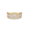 Baguette Diamond Ring in Halo Setting in 14K Gold — view 1
