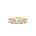 Pear Shape HalF Eternity Diamond Band in 14K Gold — view 1