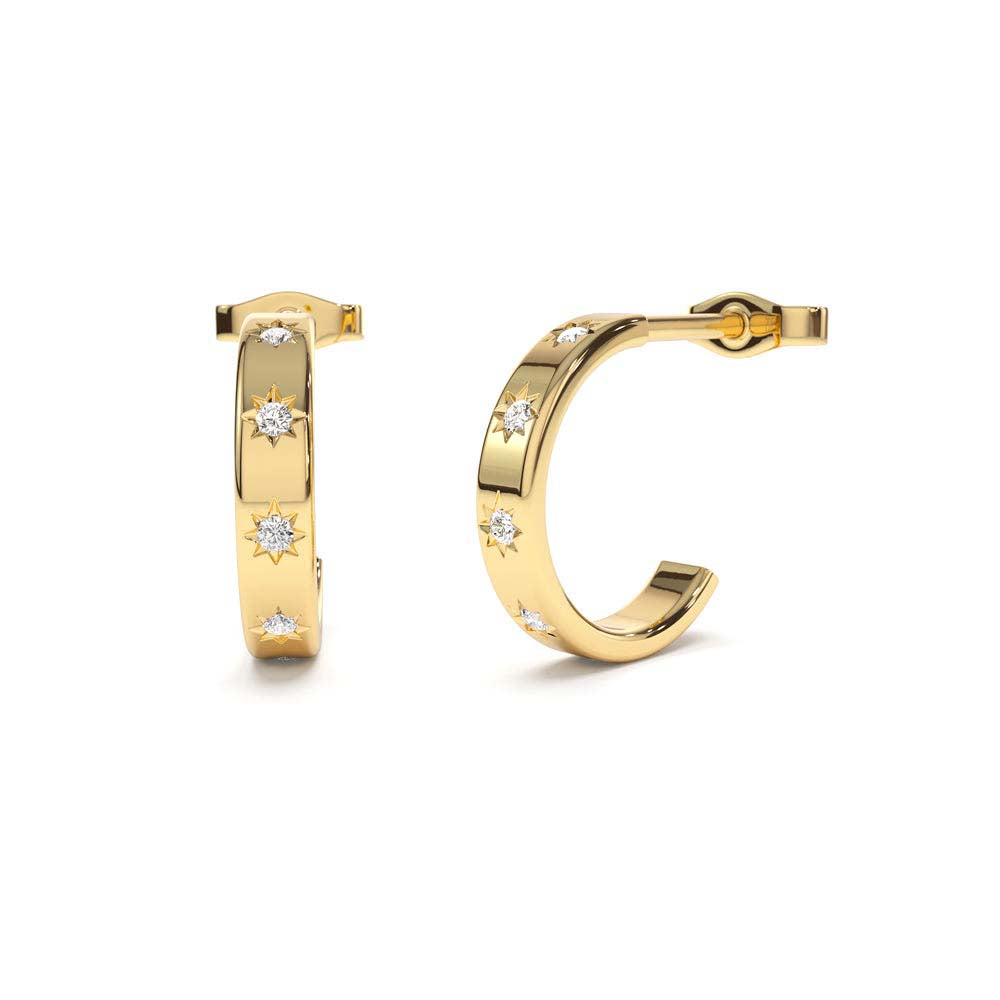 Starsetting Minimal Diamond Hoops in 14K Gold — view 1